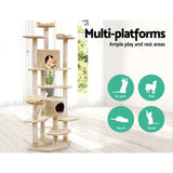 Pet 202 cm Tall Cat Kitten fun area Tree for playing Scratching, climbing Post Tower Beige scratcher