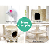 Pet 202 cm Tall Cat Kitten fun area Tree for playing Scratching, climbing Post Tower Beige scratcher