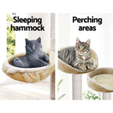 Pet 202 cm Tall Cat Kitten fun area Tree for playing Scratching, climbing Post Tower Beige scratcher