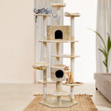 Pet 202 cm Tall Cat Kitten fun area Tree for playing Scratching, climbing Post Tower Beige scratcher