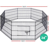 Cage enclosure 8 Parts Pet Exercise Cage  Run Area 24" Enclosure 8 panels x (62cm x 60cm each )