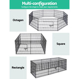 Cage enclosure 8 Parts Pet Exercise Cage  Run Area 24" Enclosure 8 panels x (62cm x 60cm each )
