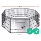 Cage enclosure 16 Parts Pet Exercise Cage Enclosure 2X24" Fence Play Pen 16 x (62cm x 60cm each )