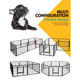 Cage enclosure with 8 parts ( 80cm x 60.5cm each part) Exercise dog Enclosure run Fence puppy Play area 8 parts at 80x60cm each