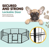 Cage enclosure with 8 parts ( 80cm x 60.5cm each part) Exercise dog Enclosure run Fence puppy Play area 8 parts at 80x60cm each