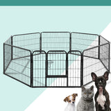 Cage enclosure with 8 parts ( 80cm x 60.5cm each part) Exercise dog Enclosure run Fence puppy Play area 8 parts at 80x60cm each