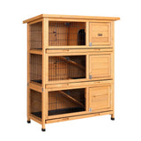 Cage Pets Wooden Rabbit Hutch Guinea Home 3 level
