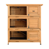 Cage Pets Wooden Rabbit Hutch Guinea Home 3 level