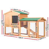 Cage Pets Wooden Pet Rabbit Easy Clean Safe Modern Large Safe wood color