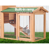Cage Pets Wooden Pet Rabbit Easy Clean Safe Modern Large Safe wood color