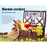 Picnic Basket 4 Person Picnic Basket Baskets Handle Outdoor Insulated Blanket