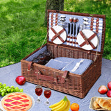 Picnic Basket 4 Person Picnic Basket Baskets Handle Outdoor Insulated Blanket