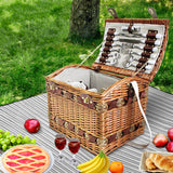 Picnic Basket 4 Person Picnic Basket Baskets Deluxe Outdoor Corporate Blanket Park