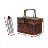 Picnic Basket  4 Person Picnic Basket Set Folding Outdoor Insulated Liquor bag
