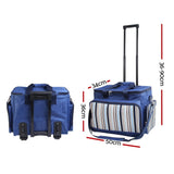 Picnic Portable Carrier 6 Person Picnic Bag Trolley Set - Blue