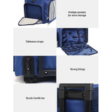 Picnic Portable Carrier 6 Person Picnic Bag Trolley Set - Blue