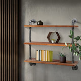 Bookcase Display Storage Wall Mounted 3 level Shelf with Brackets diy