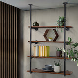 Rack Wall as Bookshelf  or Display Shelves DIY with Pipe Shelf Rustic Brackets