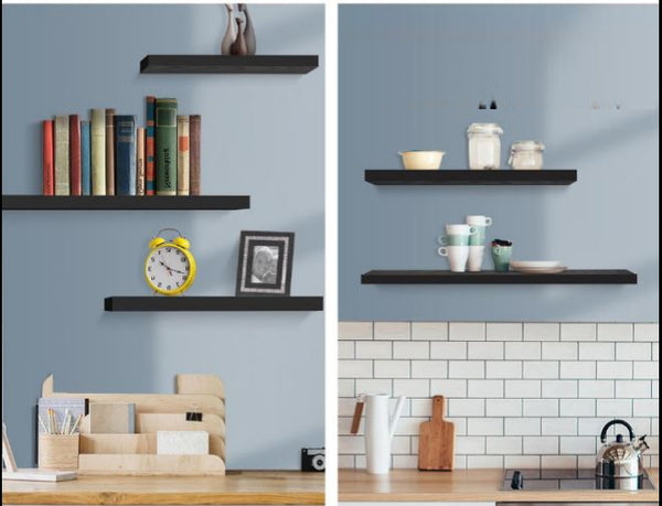 Wall Shelves set three Piece DIY to create Display space - Black