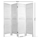 Divider 4 Parts Room Divider Screen Privacy Folding White (WARN)