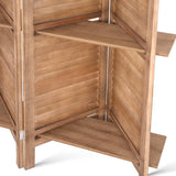 Divider shelves 4 parts screen  With Shelves for privacy Divider Folding Timber  Stand  (X/F)