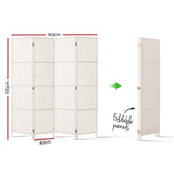 Divider 4 Parts Room Divider Screen Privacy Folding White