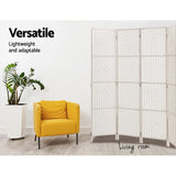Divider 4 Parts Room Divider Screen Privacy Folding White