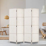 Divider 4 Parts Room Divider Screen Privacy Folding White