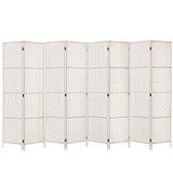 Divider 8 Parts Room Divider Screen Privacy Folding White