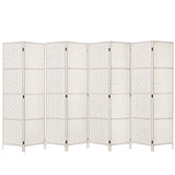 Divider 8 Parts Room Divider Screen Privacy Folding White