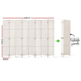 Divider 8 Parts Room Divider Screen Privacy Folding White