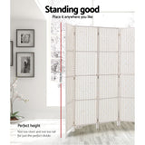 Divider 8 Parts Room Divider Screen Privacy Folding White
