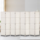 Divider 8 Parts Room Divider Screen Privacy Folding White