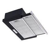 Slide Out Kitchen Canopy Hood Stainless Steel 60cm 600mm Black