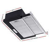 Slide Out Kitchen Canopy Hood Stainless Steel 60cm 600mm Black