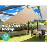 Shade Sun Shade 2.5x3m Shade Sail Sun Shadecloth 280gsm Sand (15F)