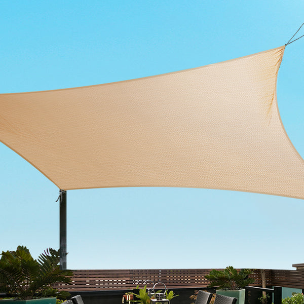 Shade Sun Shade 2.5x3m Shade Sail Sun Shadecloth 280gsm Sand (15F)