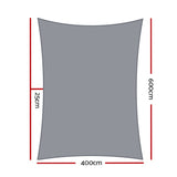 Shade Sun Shade Sail Cloth Shadecloth Outdoor Canopy Rectangle 280gsm 4x6m