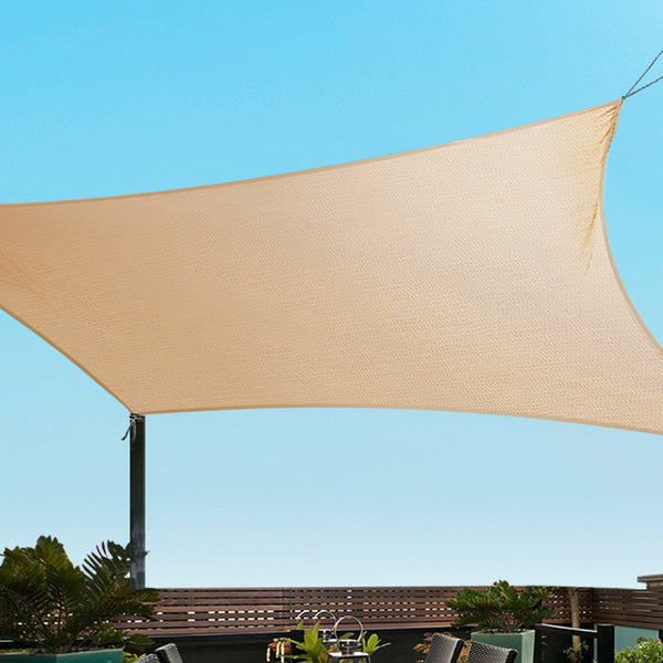 Shade Sun Shade Sail 4x6m Shade Sail Sun Shadecloth Canopy 280gsm Sand