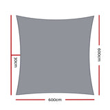 Shade Sun Shade Sail Cloth 6x6m Shadecloth Outdoor Canopy Square