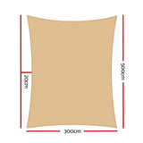 Shade Sun Shade 3 x 5m Waterproof Rectangle Shade Sail Cloth - Sand Beige