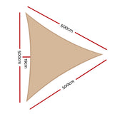 Shade Sun Shade Sail  5 x 5 x 5m Waterproof Triangle Shade Sail Cloth - Sand Beige