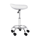 Stool nice design for home or business use in White -Swivel-Wheels-gas lift