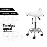 Stool nice design for home or business use in White -Swivel-Wheels-gas lift