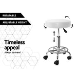 Stool nice design for home or business use in White with Swivel, gas lift and wheels