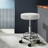 Stool nice design for home or business use in White with Swivel, gas lift and wheels