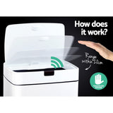 Rubbish Bin 45L auto Sensor Bin White