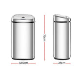 Rubbish Bin 50L Stainless Steel Motion Sensor