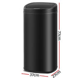 Rubbish Bin 68L Motion Sensor- Black