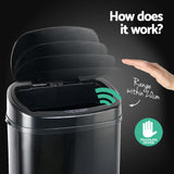 Rubbish Bin 68L Motion Sensor- Black